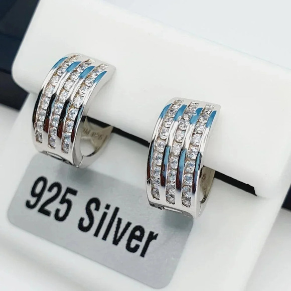 "925 Sterling Silver Cubic Zirconia Earrings, UU1P6A6158 - Picture 2 of 11